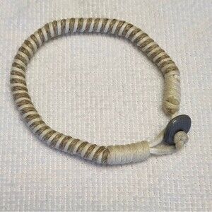 Beige and Brown Woven Hemp Bracelet